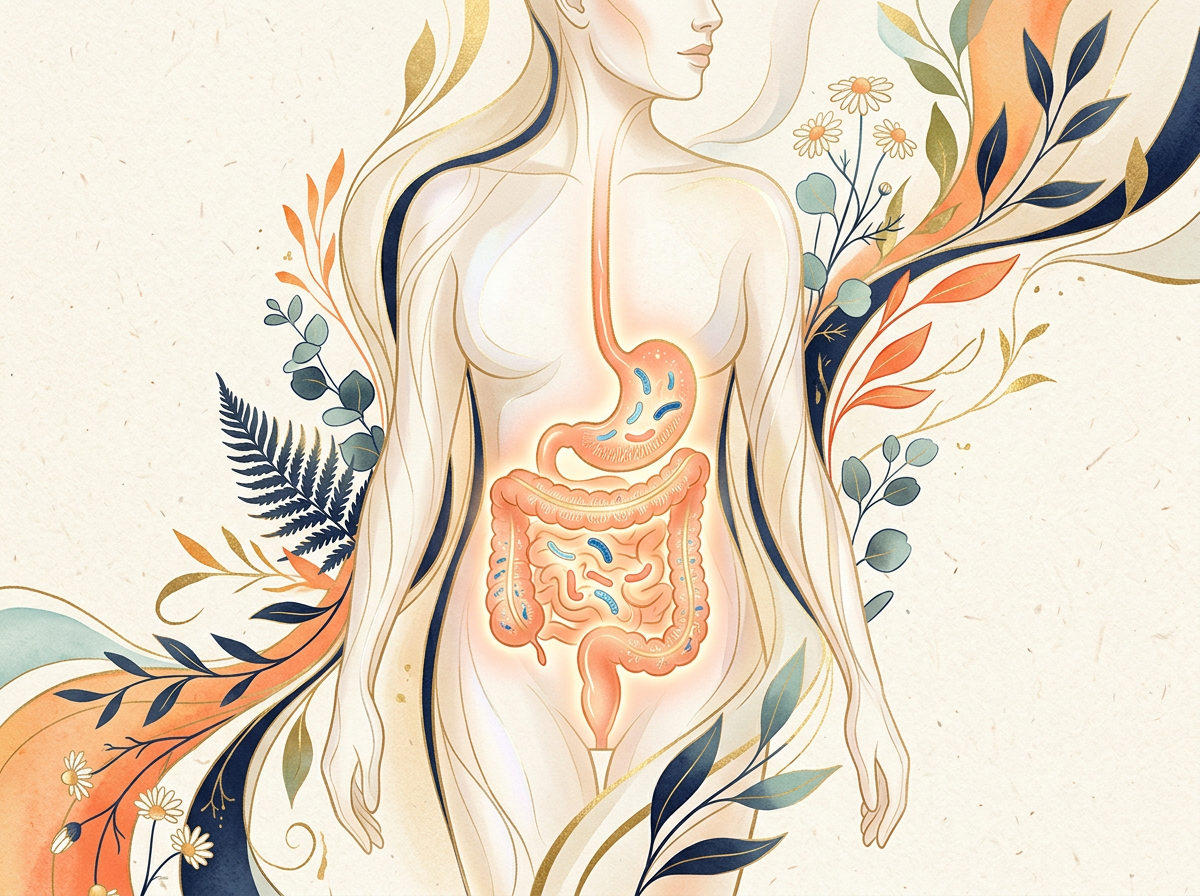 Illustration of a healthy digestive system